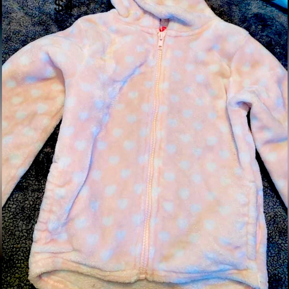 Pink & white toddler girl jacket